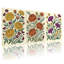 Plantes et fleurs, motif floral avec couleurs vives et feuilles vertes, ensemble de 3 impressions sur toile-293057291