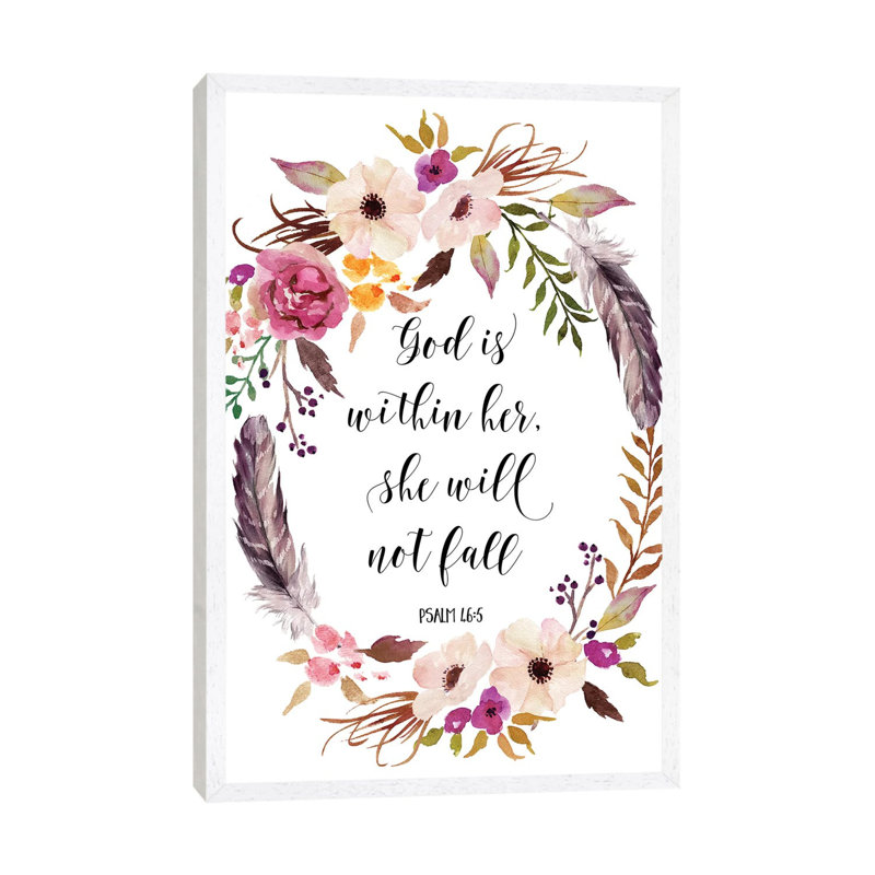 God Is Within Her, She Will Not Fall, Psalm 46:5 by Eden Printables - Painting on Canvas, 66.04 cm H x 45.72 cm W