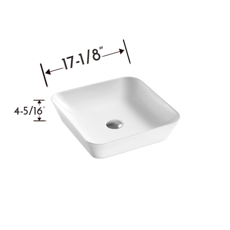 DAX 17.12'' Bathroom Sink, Glossy White 