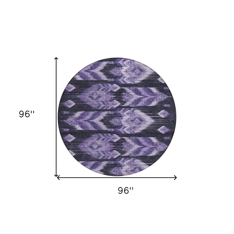 Tapis rond lavable mauve 8 pi Southwestern