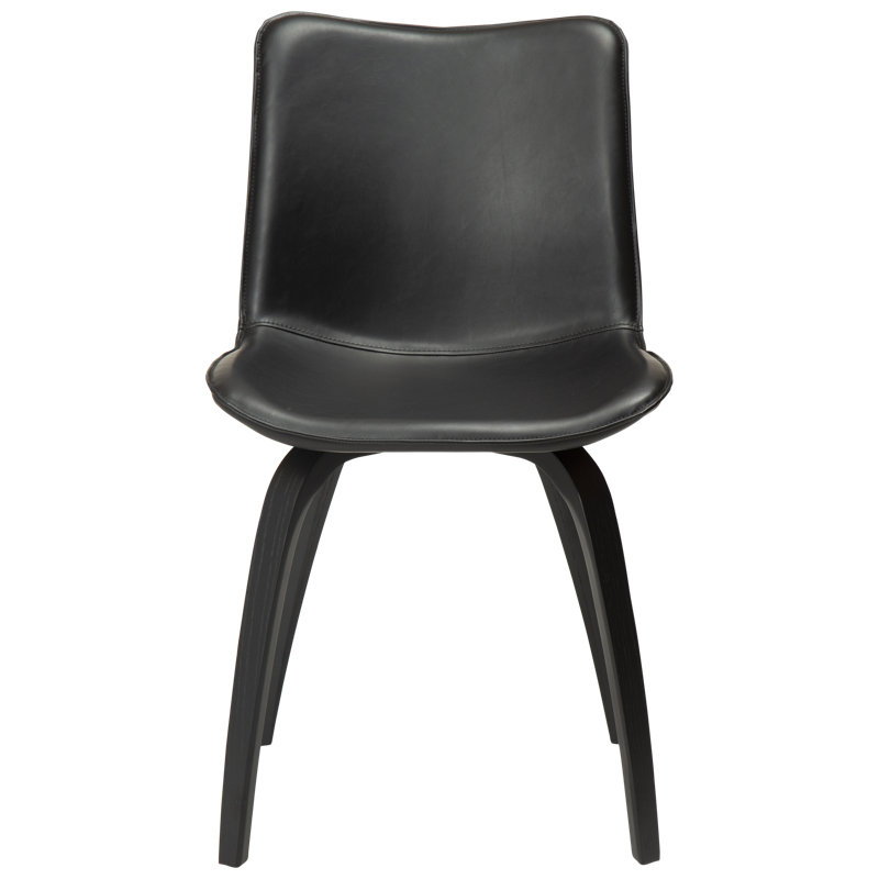45cm H Polyester Blend Upholstered Dining Chair, Black, Black