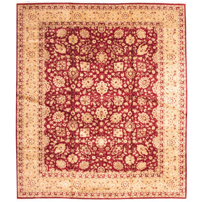 One-of-a-Kind Rectangle 12'2" X 14' New Age Wool Area Rug in Cream/Burgundy/Khaki