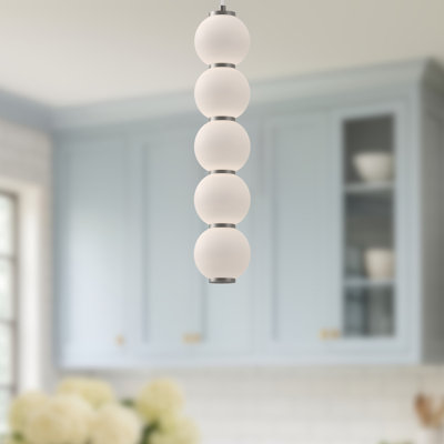Queenstown Light Glass Steel Pendant