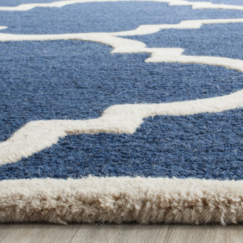 Keith Geometric Wool Hand Woven Area Rug, Rectangle 91 x 152cm
