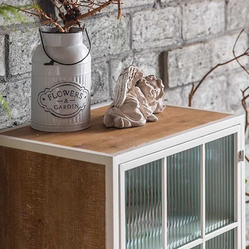Walnut + White Manufactured Wood Display Cases
