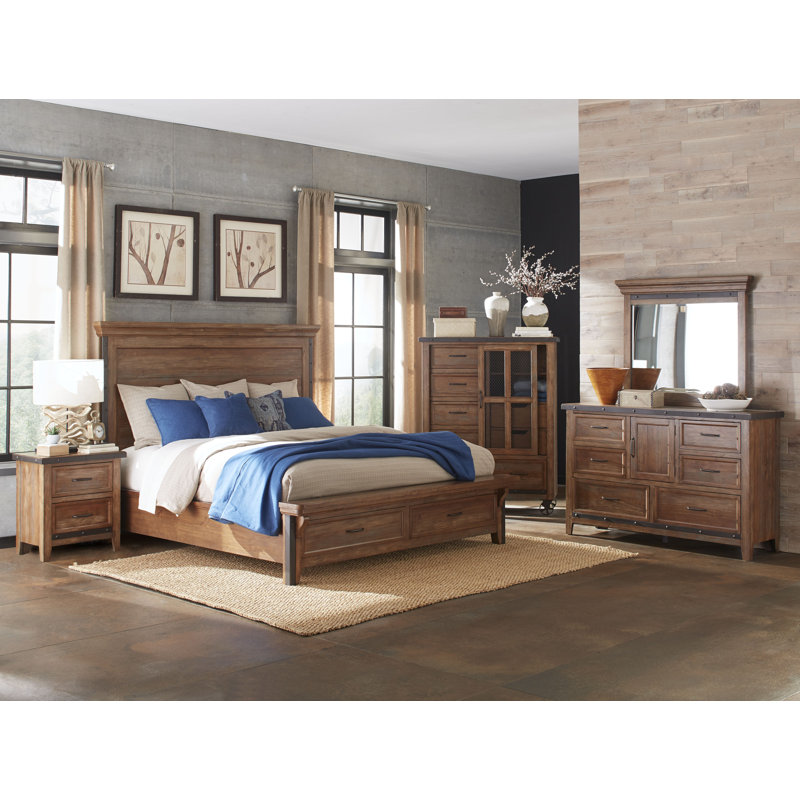 Dargan Gentleman's Chest with 5 Drawers and Door Cabinet, Canyon Brown