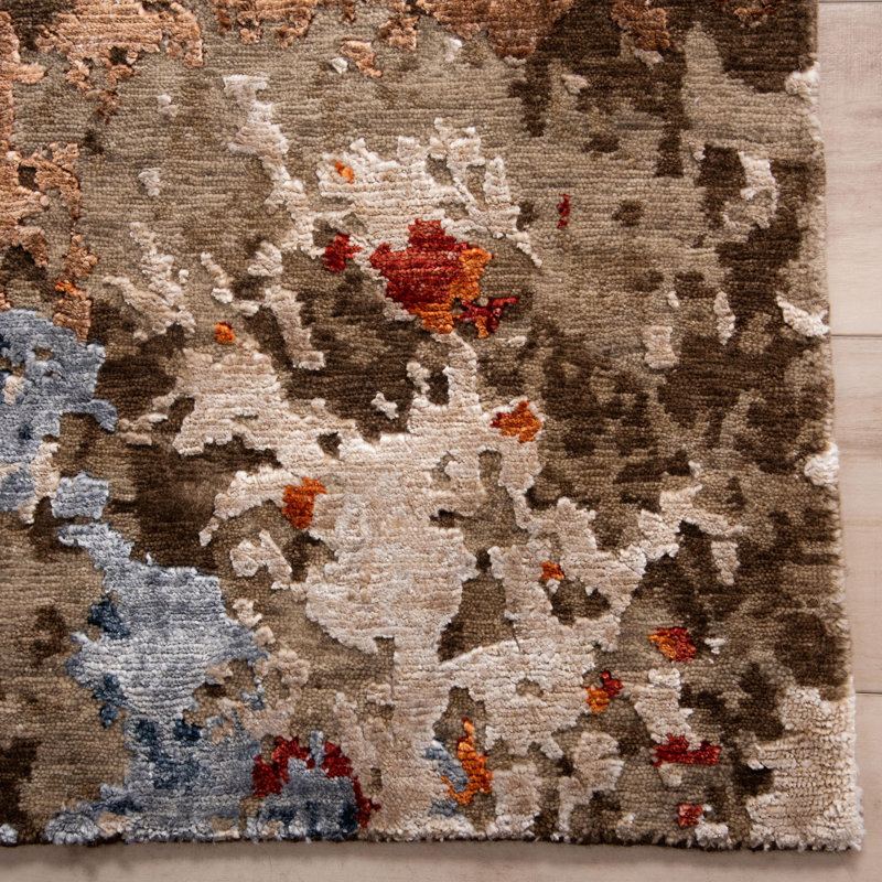 Tapis en laine noué à la main, Tapis de couloir 4 pi 6 po x 9 pi