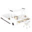 Lit voiture simple blanc - structure à profil bas avec plancher de rangement et d'étude dans une fenêtre enfantine, rangement, bureau-2053467533-2053467570