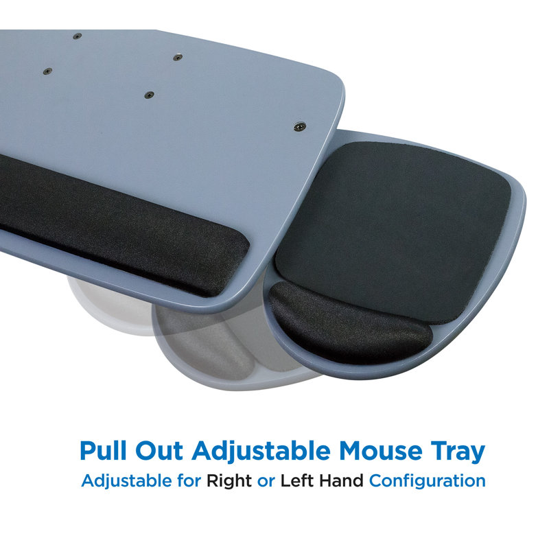 Mount-It! Adjustable Under Desk Keyboard Tray & Mouse Drawer Platform with Ergonomic Wrist Rest Pad