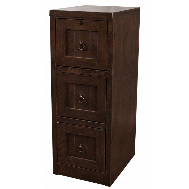 Kayla 3 - Drawer Solid Wood File Cabinet, Chocolate Mousse