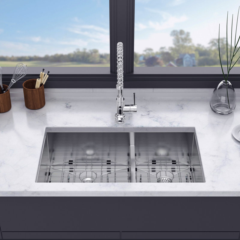 Undermount Double Bowl Stainless Steel Kitchen Sink