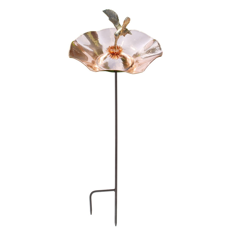 Hummingbird Birdbath with Stake