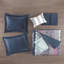 Édredon avec draps pour lit double - Texture bleu marine