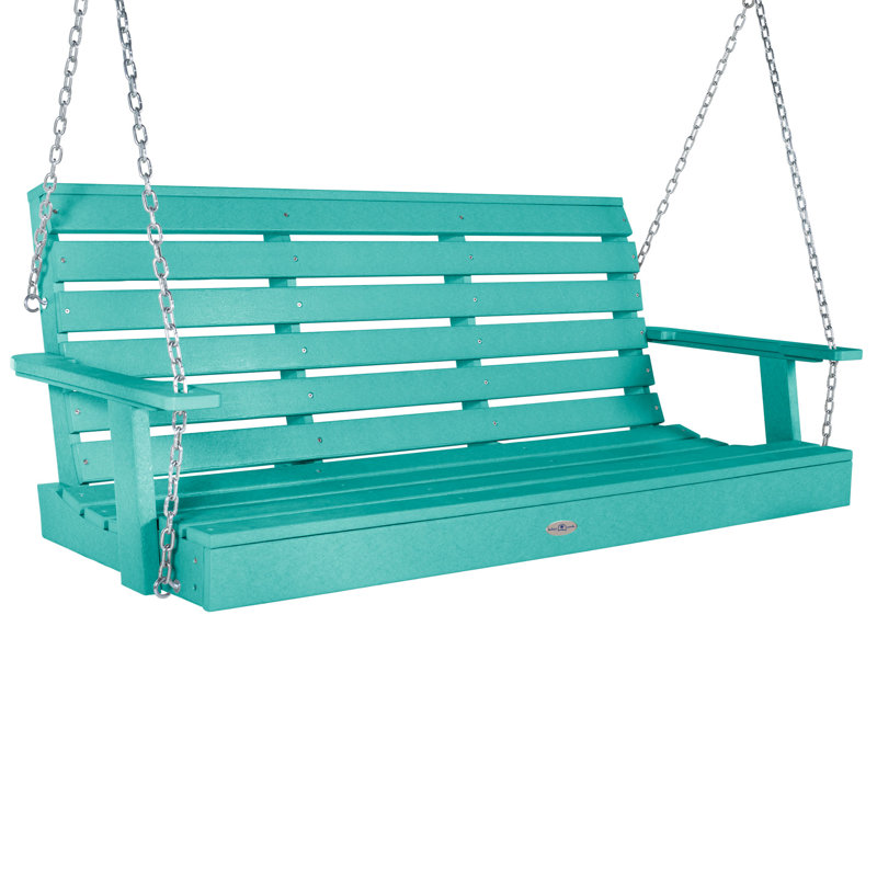 Balancelle de véranda Midderton, 60.37", Bleu herbe de mer