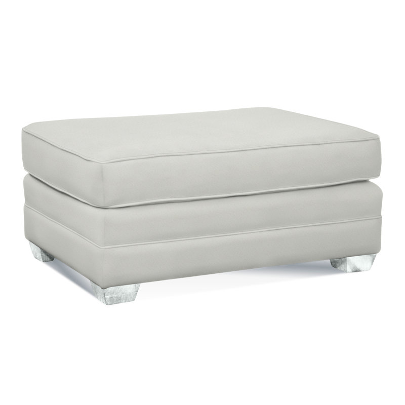 Bedford Ottoman, Frost White , White Textured Performance; 0865-91
