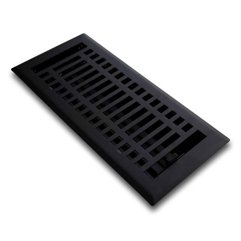 Registre de fixation en métal pour plancher / mur, Noir, 12 x 6