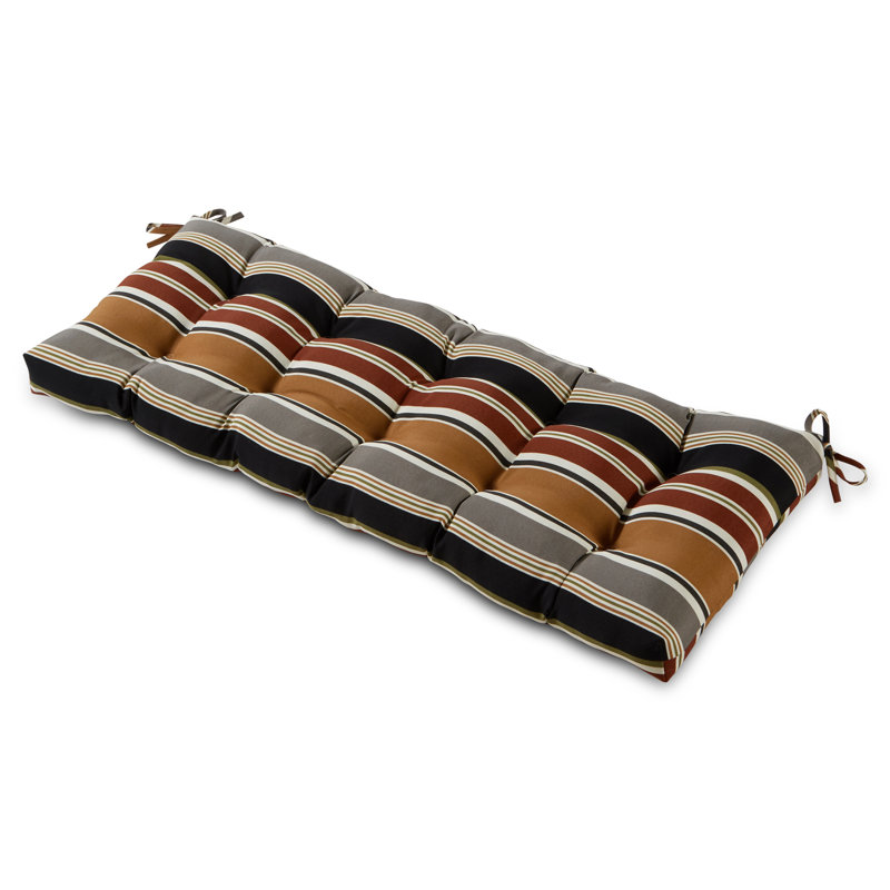 Coussin de banc d'extérieur Shipton, Rayures noires, 5", L 51 po x P 18 po