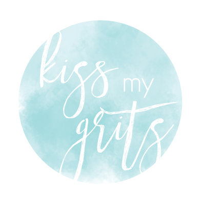 Kiss My Grits Blue - Wrapped Canvas Print