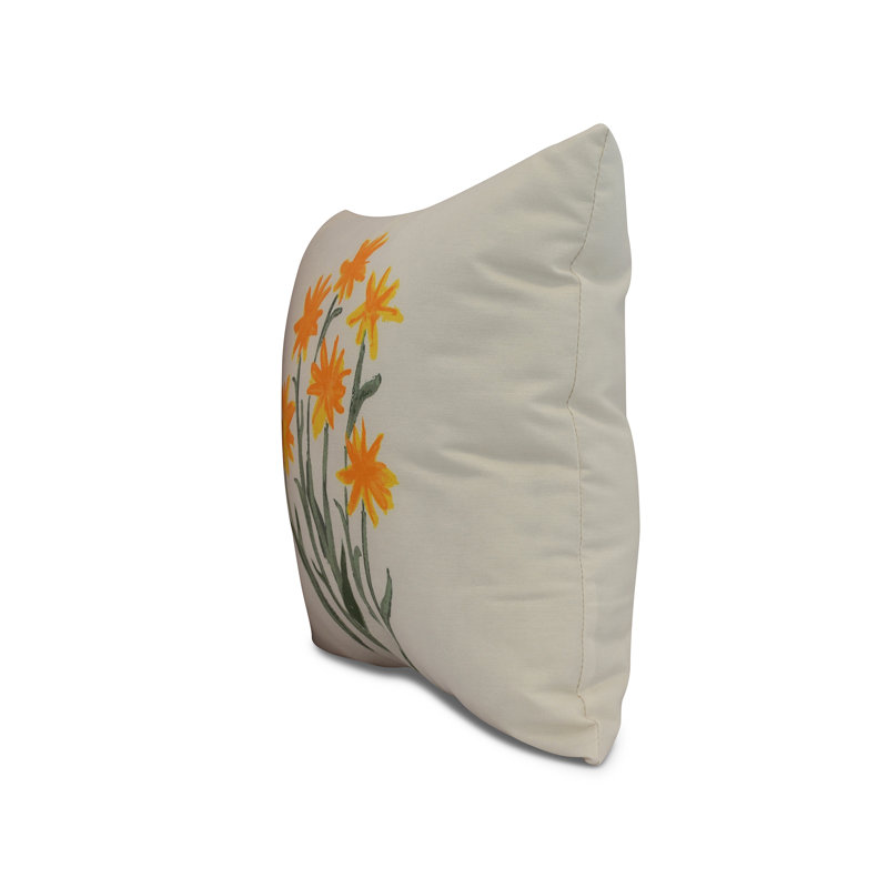 Farmers Market Square Pillow Cover & Insert, Yellow, 20" x 20"