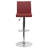 Winnols Contemporary Vinyl Adjustable Height Barstool with Panel Back and Chrome Base-93930727