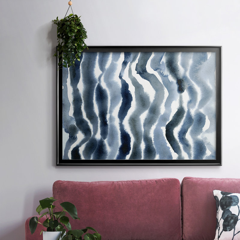 Toile tendue encadrée True Blue Wave II, Noir, H 26 po x l 38 po x P 1,5 po