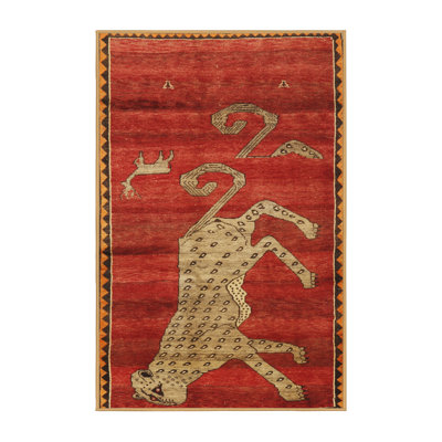Tapis brun / rouge