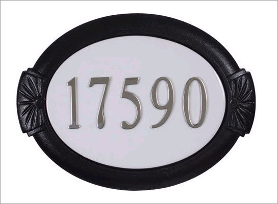 Plaque d’adresse murale sur 1 ligne Classic, Blanc