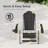 HDPE Foldable Outdoor Adirondack Chair 3-Postion Adjustable with Retractable Ottoman & All-Weather Outdoor Chair for Garden, Lawn & Porch-1052196006