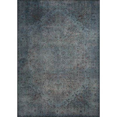 Tapis vert à motif tissé rétro