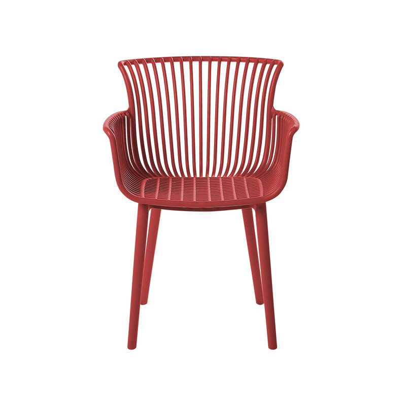 Kluesner Patio Dining Dining Chair with Cushion, Red