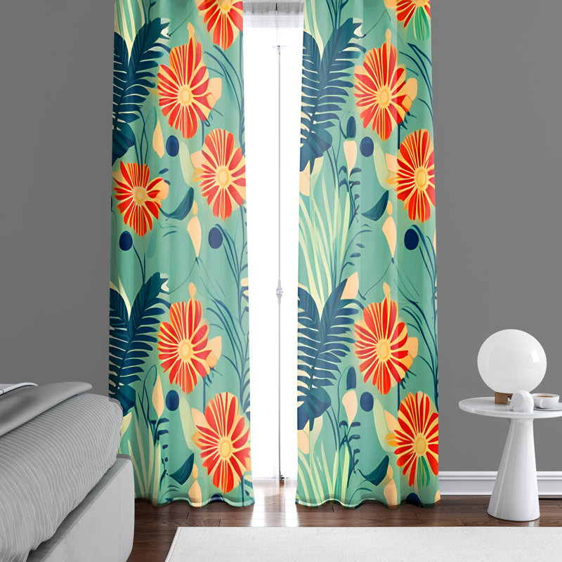 Paire de rideaux semi-transparents Daran, L 20 po x L 82 po
