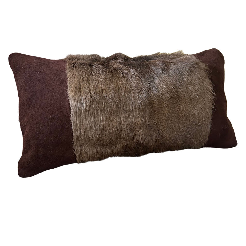 17X9 Black Springbok Pillow Case Suede