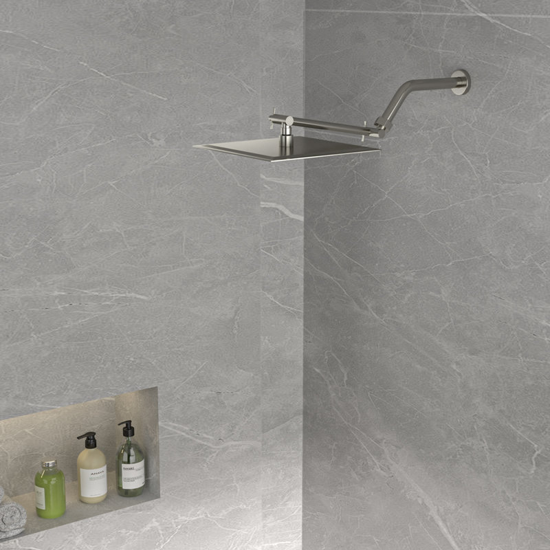 Tête de douche carrée 10 pouces en acier inoxydable 304 ultra mince avec bras d'extension réglable de 11 pouces