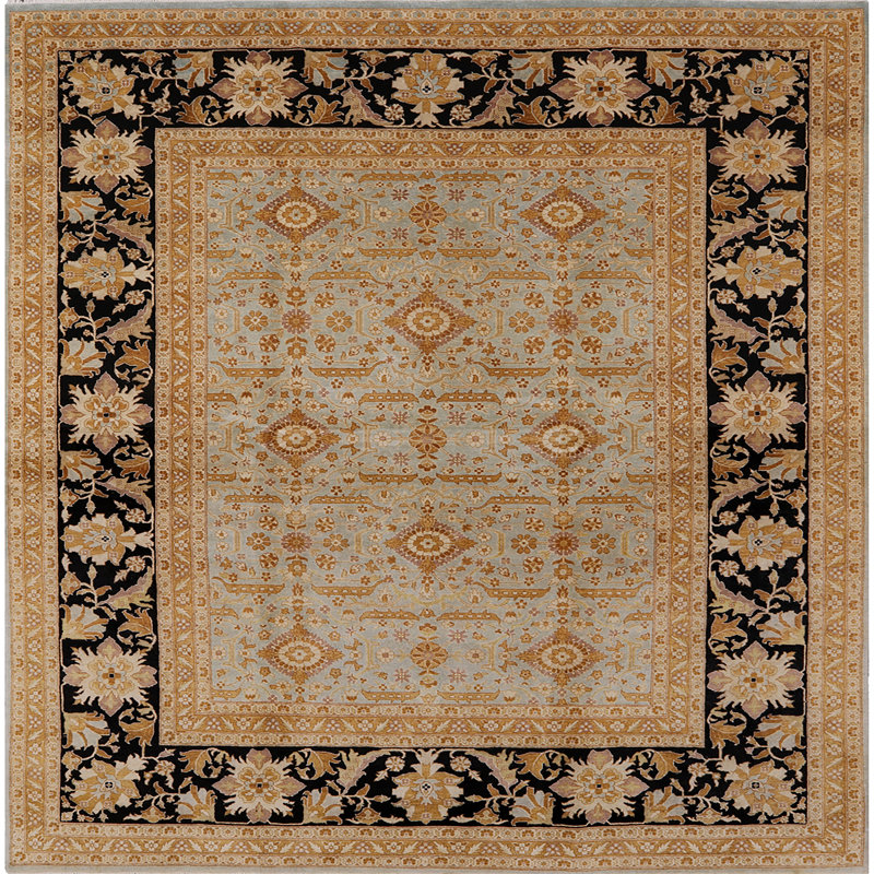 Tapis oriental brun / noir Swerting, Carré 8 pi