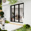 96 po X P 96 po H Porte de patio pliante en aluminium trempé double en aluminium noir H 3 + 0-110089597-110089596