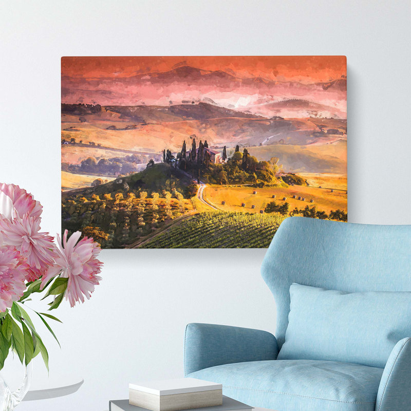 View Over Tuscany In Italy - Wrapped Canvas Print, 50 cm H x 76 cm W