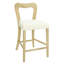 Tabouret de comptoir sans accoudoirs en bois de frêne et beige, de 2, structure en bois d'hévéa de haute qualité, siège épais, dossier légèrement incurvé pour des repas décontractés en bois d'hévéa, conception élégante, rassemblement confortable-1607302790