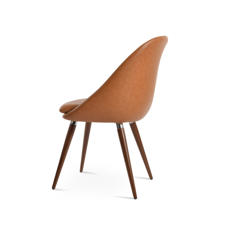 Chaise d'appoint Avanos Ana, Noyer / Chrome, Caramel
