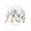 Éléphant sur mandalas - Toile spirituelle encadrée pour le décor de la chambre à coucher
