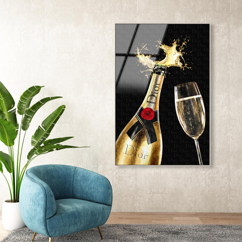 Oliver Gal Sip in Style Glam & Bar - Framed Acrylic Glass Wall Art, 30" H x 20" W, White