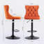 Ensemble de 2 tabourets de bar, tabourets de bar pivotants rembourrés réglables en velours, tabourets de bar modernes avec dossier pour îlot de cuisine.-572202217