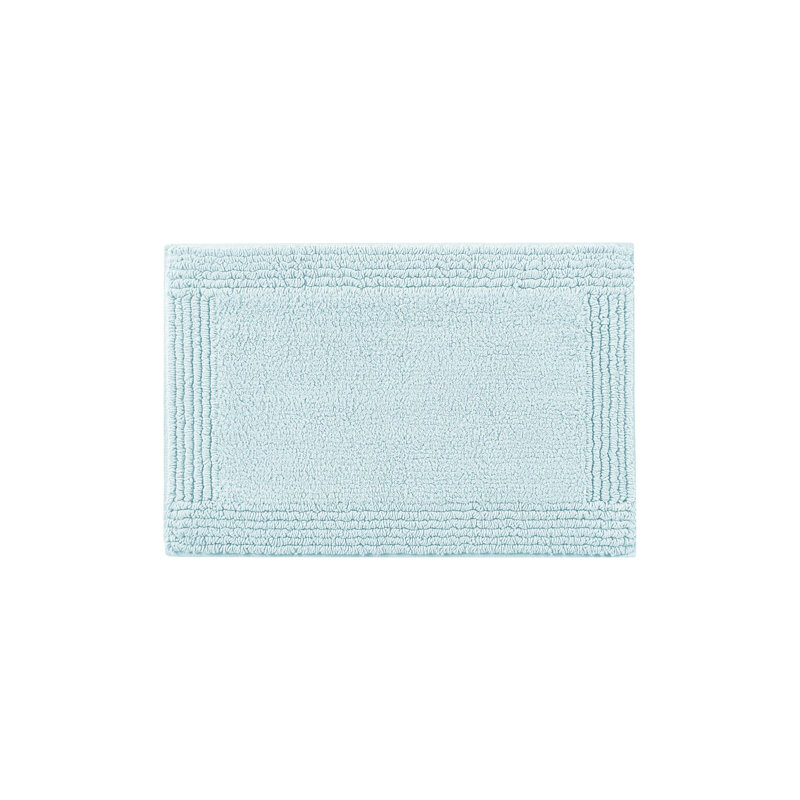 Blue 100% Cotton 24X36" 3000 Gsm Reversible Bath Rug - And Machine Washable For Easy Use, Single - 35.29" L x 24.33" W