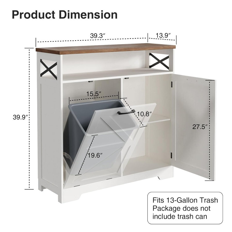 Tiltable Garbage Bin Cabinet