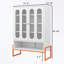 Shoe storage cabinet with two glass doors and open shelf-447422664