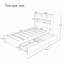 Wood Platform Bed With Bookcase Headboard, Built-In Downlight, Charging Station, And 2 Side Drawers-1646266134
