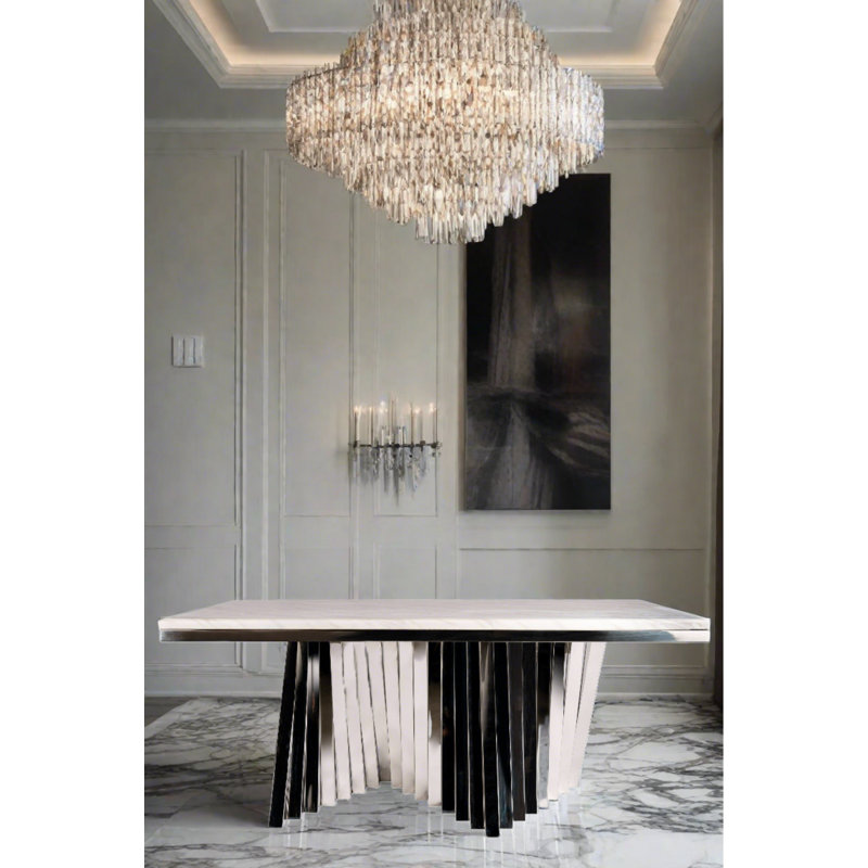 Table de salle à manger rectangulaire Harvin, Noir, H 31,5 po x L 71 po x l 35,5 po