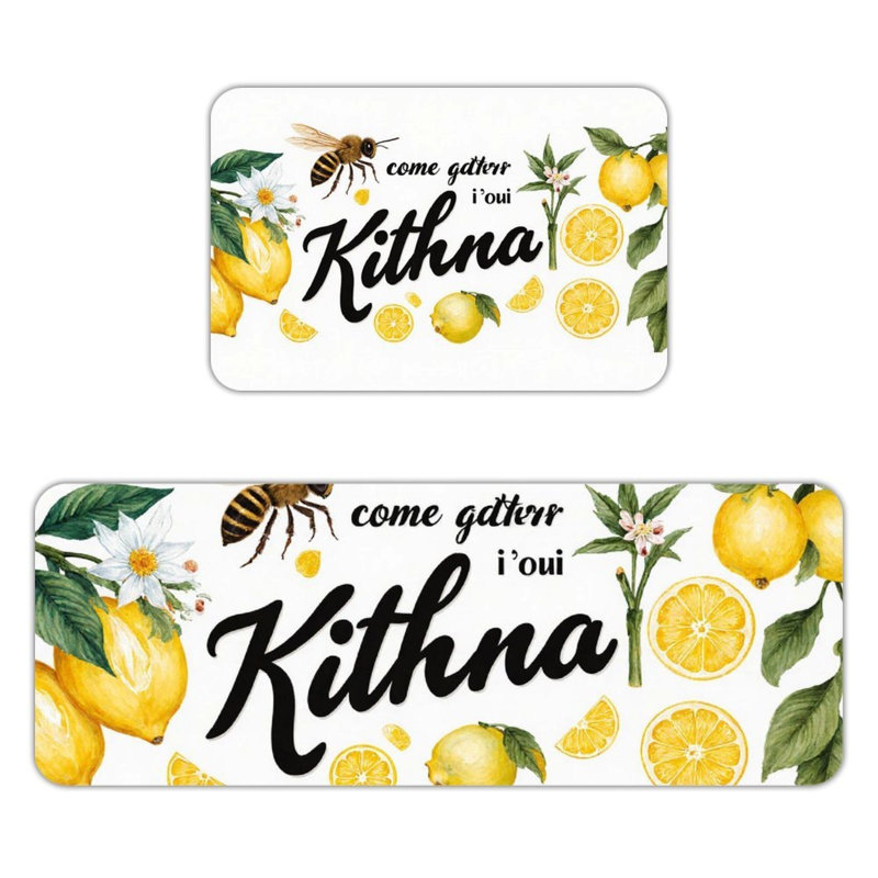Ensemble de 2 tapis de cuisine Lemon Bee & Kithina