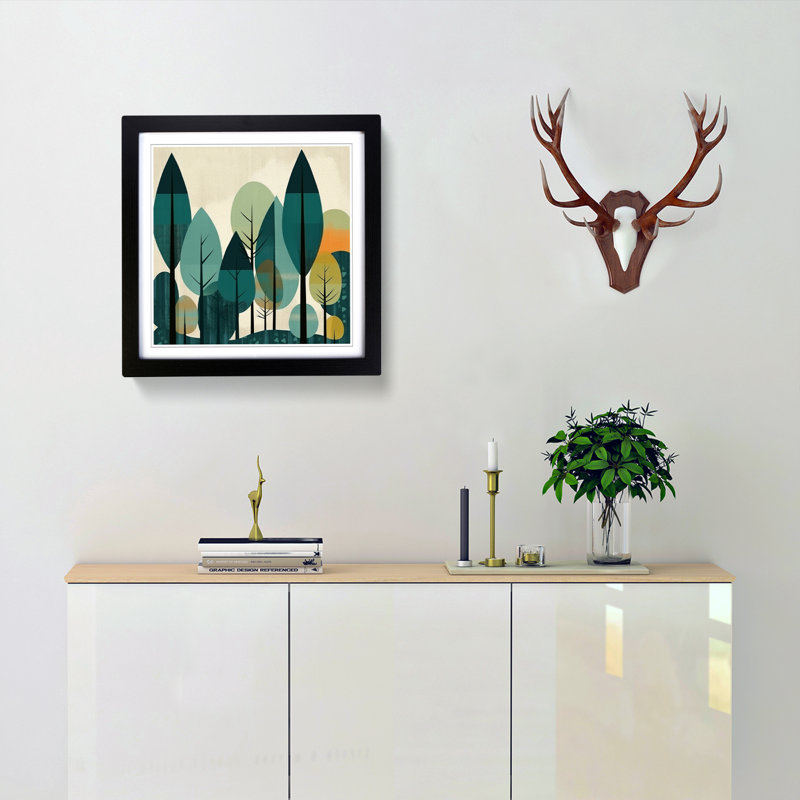 Single Picture Frame Print on Wood, Black