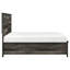 Grand lit plateforme gris, style traditionnel, rangement, bois et bois d'ingénierie