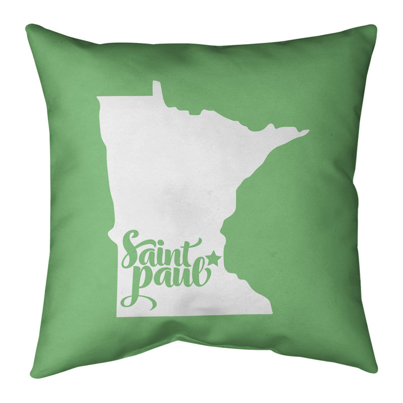 Coussin Minnesota, Saint Paul, 18" x 18", Vert